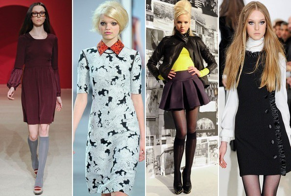 Phong cách nữ sinh trung học với váy ngắn xòe, áo cao cổ kết hợp váy dài cũng tạo nên điểm nhấn đáng yêu trong Tuần lễ thời trang New York. Phong cách nữ sinh trung học với váy ngắn xòe, áo cao cổ kết hợp váy dài cũng tạo nên điểm nhấn đáng yêu trong Tuần lễ thời trang New York.