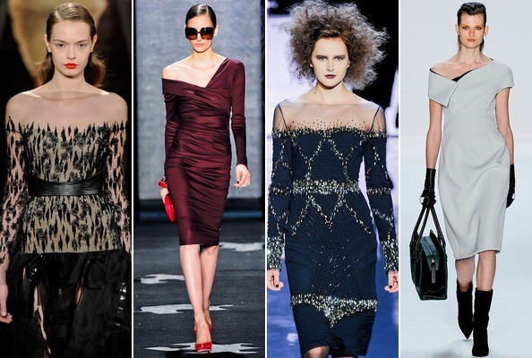 Những mẫu thiết kế để điểm nhấn ở phần vai áo như lệch một bên hay gần như để trần vai sau lớp voan mỏng tạo cảm giác sexy, quyến rũ hơn rất nhiều. Những mẫu thiết kế để điểm nhấn ở phần vai áo như lệch một bên hay gần như để trần vai sau lớp voan mỏng tạo cảm giác sexy, quyến rũ hơn rất nhiều.