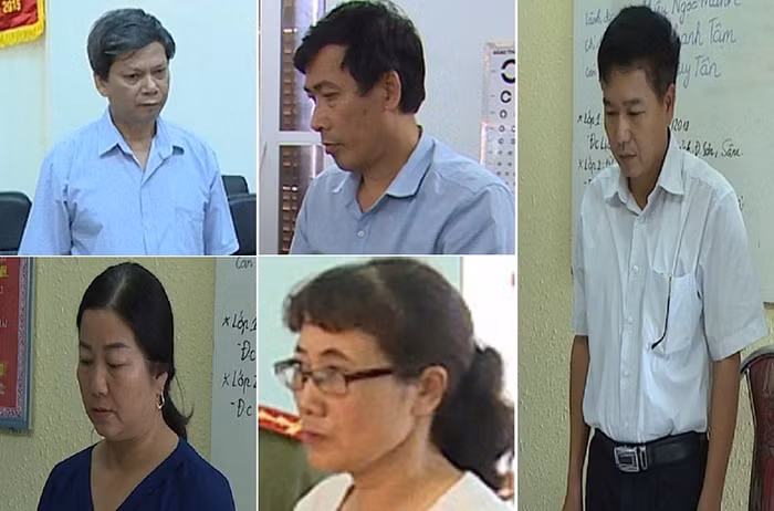 Các đối tượng gian lận điểm thi tại Sơn La. (Ảnh: VP)