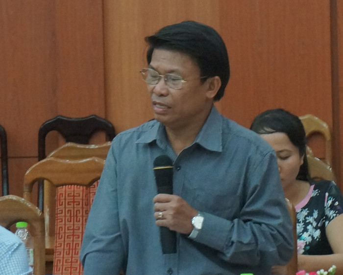 Tại cuộc họp báo vào ngày 13/7, ông Ngô Bốn, Cục trưởng Cục thuế tỉnh Quảng Nam cho biết số nợ của hai công ty vàng Bồng Miêu và Phước Sơn là hơn 430 tỷ đồng. Ảnh: H.T Tại cuộc họp báo vào ngày 13/7, ông Ngô Bốn, Cục trưởng Cục thuế tỉnh Quảng Nam cho biết số nợ của hai công ty vàng Bồng Miêu và Phước Sơn là hơn 430 tỷ đồng. Ảnh: H.T