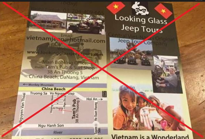 Poster quảng cáo có nội dung sai trái ghi biển Đà Nẵng - Việt Nam là China Beach, ảnh Hoàng Tuấn