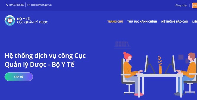 Hệ thống dịch vụ công Cục Quản lý Dược.