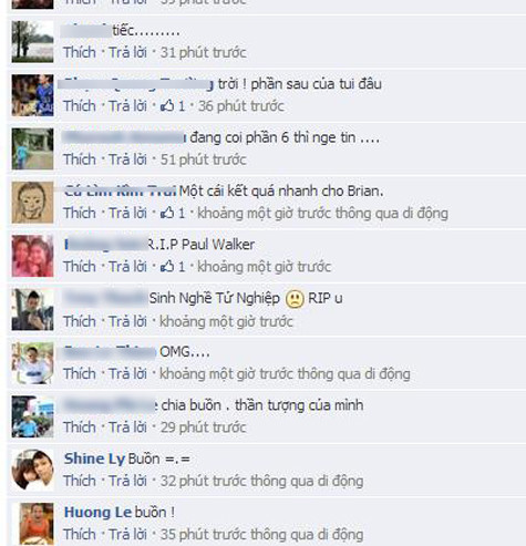 Rất nhiều người bày tỏ tâm trạng trước sự ra đi đột ngột của nam diễn viên Rất nhiều người bày tỏ tâm trạng trước sự ra đi đột ngột của nam diễn viên