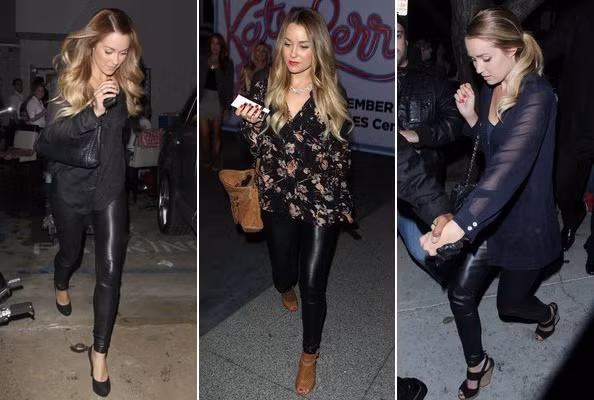 Nữ diễn viên khả ái rất yêu thích mặc quần da bó khoe đôi chân thon, cô nàng khéo léo kết hợp với những chiếc áo sơ-mi rộng có độ dài vừa phải.