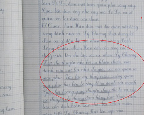 Sai sót tại trang 5 của cuốn vở.