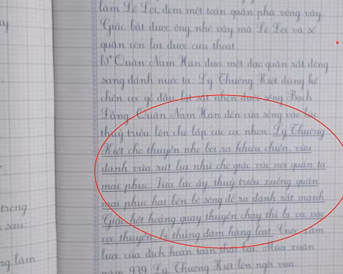 Sai sót tại trang 5 của cuốn vở.