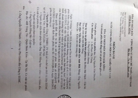 Mặc dù bản án của Tòa đã có hiệu lực tuy nhiều việc thi hành gặp vô vàn khó khăn vì những "phát sinh" của BIDV Đắk Nông và Công ty N&amp;S.