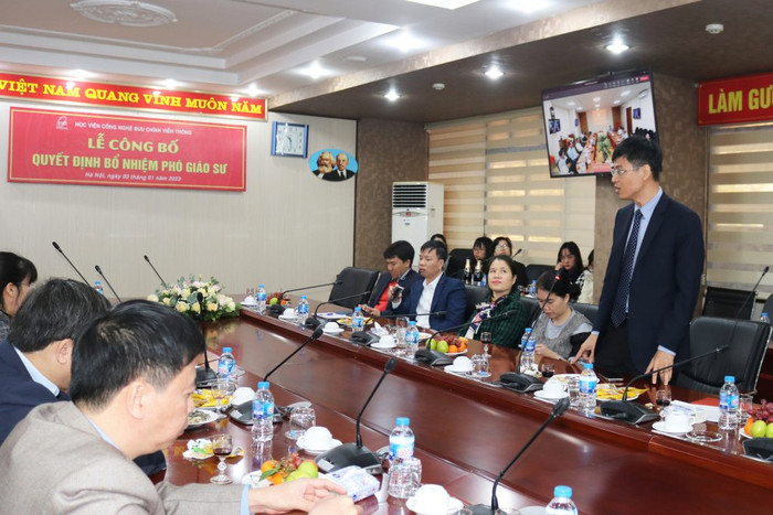 GS.TS Từ Minh Phương – Bí thư Đảng ủy, Chủ tịch Hội đồng Học viện phát biểu tại buỏi lễ. GS.TS Từ Minh Phương – Bí thư Đảng ủy, Chủ tịch Hội đồng Học viện phát biểu tại buỏi lễ.