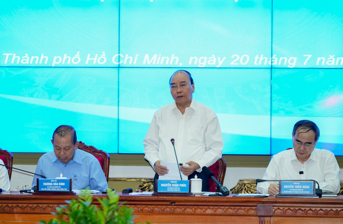 Thủ tướng phát biểu tại buổi làm việc. Ảnh: VGP Thủ tướng phát biểu tại buổi làm việc. Ảnh: VGP