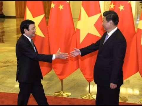 Chủ tịch nước Trương Tấn Sang và Chủ tịch Trung Quốc Tập Cận Bình.