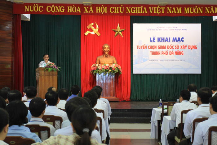 Lễ khai mạc tuyển chọn Giám đốc Sở Xây dựng TP Đà Nẵng vào sáng ngày 30/6. Ảnh Thùy Linh Lễ khai mạc tuyển chọn Giám đốc Sở Xây dựng TP Đà Nẵng vào sáng ngày 30/6. Ảnh Thùy Linh