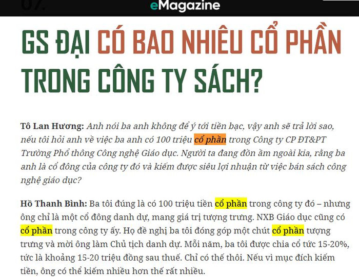 Ảnh chụp màn hình một phần bài phỏng vấn của nhà báo Tô Lan Hương, Báo Trí Thức Trẻ / Soha. Ảnh chụp màn hình một phần bài phỏng vấn của nhà báo Tô Lan Hương, Báo Trí Thức Trẻ / Soha.