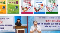 Ngày 27/6/2017, tại thành phố Quảng Ngãi, Công ty Cổ phần Sách &amp; Thiết bị dạy học Miền Trung phối hợp với Sở Giáo dục và Đào tạo tỉnh Quảng Ngãi tổ chức giới thiệu, tập huấn bộ sách mới Hướng dẫn học Tin học cấp Tiểu học và bộ sách bài tập kèm theo của Nhà xuất bản Giáo dục Việt Nam. Ảnh: CBE.com.vn.