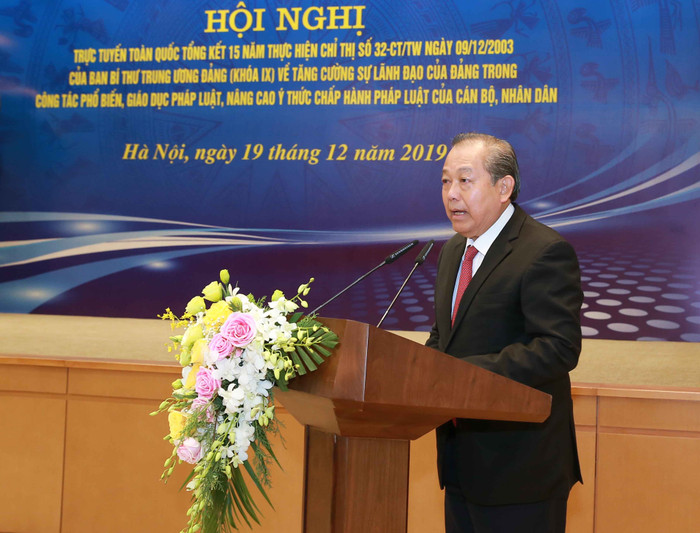 Phó Thủ tướng Thường trực Chính phủ Trương Hoà Bình phát biểu. Ảnh: VGP