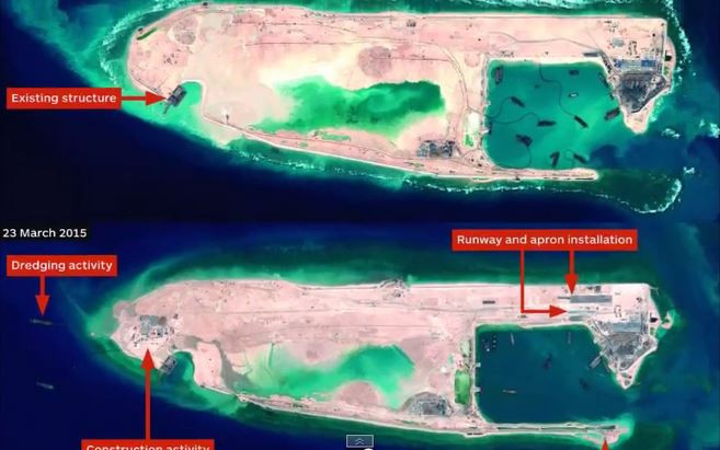 Một sân bay quân sự đã lộ nguyên hình ngoài bãi đá Chữ Thập trong quần đảo Trường Sa của Việt Nam bị Trung Quốc xâm lược, chiếm đóng trái phép từ năm 1988 vừa được công bố gây sốc, lo ngại trong dư luận. Một sân bay quân sự đã lộ nguyên hình ngoài bãi đá Chữ Thập trong quần đảo Trường Sa của Việt Nam bị Trung Quốc xâm lược, chiếm đóng trái phép từ năm 1988 vừa được công bố gây sốc, lo ngại trong dư luận.
