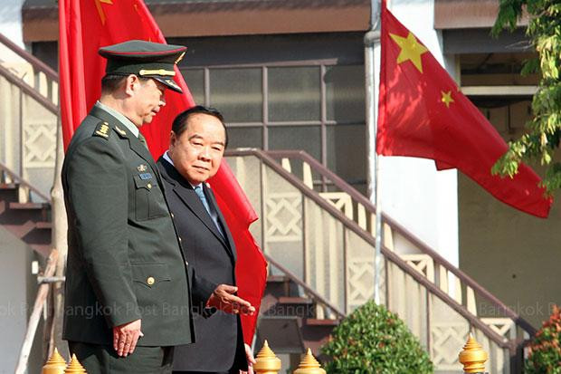 Bộ trưởng Quốc phòng Trung Quốc Thường Vạn Toàn và Bộ trưởng Quốc phòng Thái Lan Prawit Wongsuwon. Ảnh: Bangkok Post. Bộ trưởng Quốc phòng Trung Quốc Thường Vạn Toàn và Bộ trưởng Quốc phòng Thái Lan Prawit Wongsuwon. Ảnh: Bangkok Post.