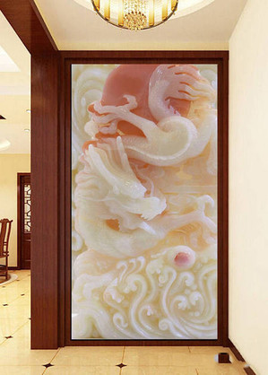 Bức phù điêu long cuốn thủy bằng ngọc nguyên khối?