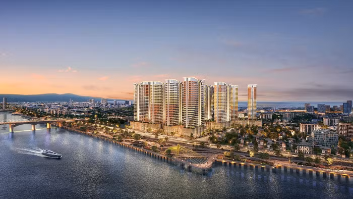 Capital Square có hệ thống chiếu sáng nghệ thuật, tạo thêm hiệu ứng ánh sáng trên mặt sông Hàn.