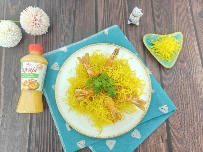 Xốt Phô mai trứng muối phù hợp với các món chiên, chấm, phủ hay trộn salad đều ngon.