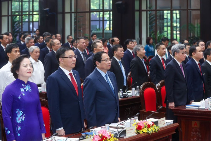Đồng chí Phạm Minh Chính - Ủy viên Bộ Chính trị, Bí thư Đảng ủy Chính phủ, Thủ tướng Chính phủ dự và chỉ đạo Đại hội. anh2pvn.jpg