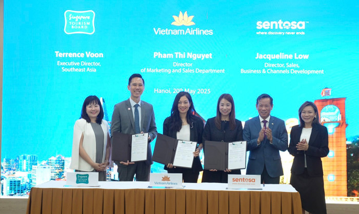 Tổng cục Du lịch Singapore (STB), Vietnam Airlines (VNA) và Tập đoàn Sentosa Development Corporation (SDC) vừa ký kết Biên bản ghi nhớ hợp tác chiến lược nhằm thúc đẩy du lịch và mở rộng kết nối giữa Việt Nam và Singapore. 2su-kien-nay-tiep-noi-lo-trinh-hop-tac-chat-che-giua-cac-ben-duoc-xay-dung-tren-nen-tang-vung-chac-cua-cac-bien-ban-ghi-nho-truoc-day-giua-vietnam-airlines-voi-tong-cuc-du-lich-singapore-va-tap-doan-phat-trien-se.jpg