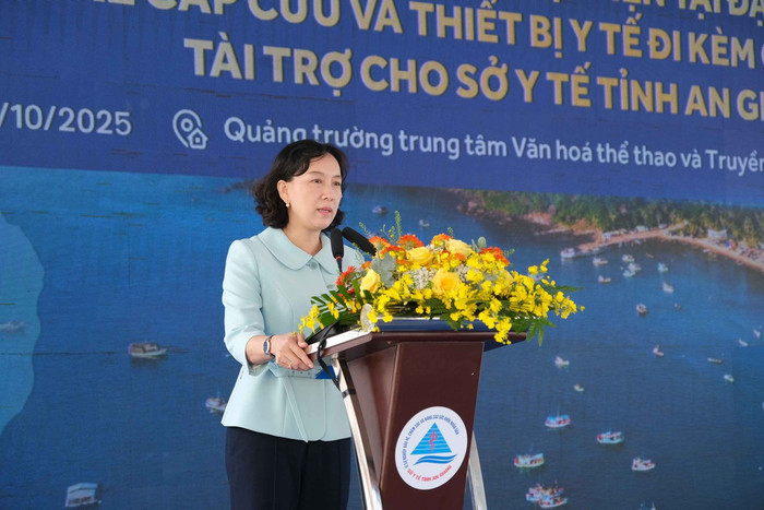 Bà Nguyễn Thị Minh Thúy - Tỉnh Ủy viên, Phó Chủ tịch Ủy ban nhân dân tỉnh An Giang phát biểu tại sự kiện. angiang.jpg