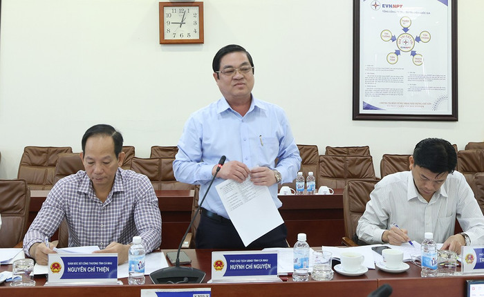 Ông Huỳnh Chí Nguyện - Phó Chủ tịch Ủy ban nhân dân tỉnh Cà Mau phát biểu tại buổi làm việc.