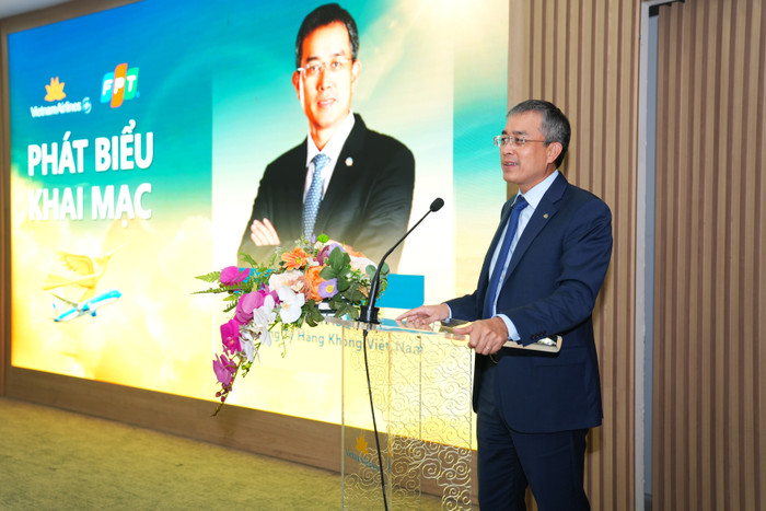 Ông Đặng Ngọc Hòa - Chủ tịch Hội đồng quản trị Vietnam Airlines phát biểu tại Lễ ký kết. 1-ong-dang-ngoc-hoa-chu-tich-hdqt-vietnam-airlines-phat-bieu-tai-le-ky-ket.jpg