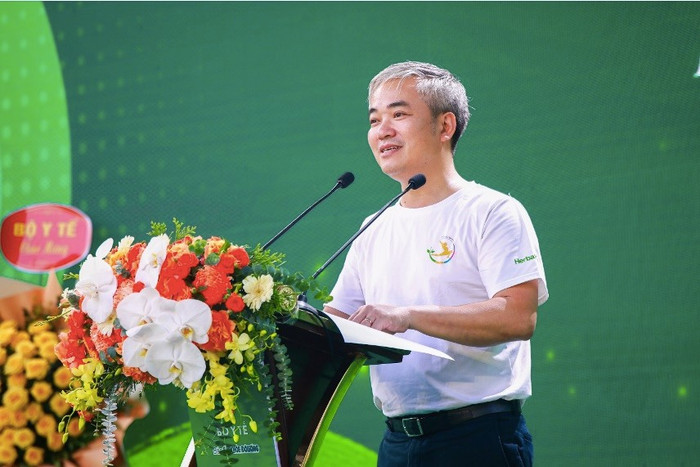 Nhà báo Trần Tuấn Linh, Tổng Biên tập Báo Sức khỏe và Đời sống kiêm Trưởng Ban Tổ chức phát biểu tại chương trình. h3.jpg