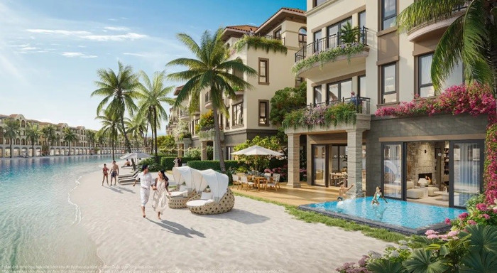 Các căn biệt thự tại Isla Bella đều có 2 mặt tiền: một mặt giáp đại lộ, một mặt mở ra biển xanh, cát trắng. a1-83.jpg