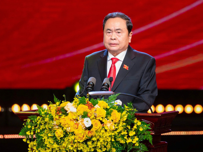 Chủ tịch Quốc hội Trần Thanh Mẫn phát biểu tại lễ trao giải.