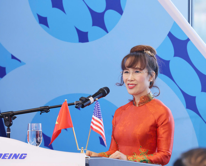 Chủ tịch Vietjet, Tiến sĩ Nguyễn Thị Phương Thảo phát biểu tại lễ bàn giao máy bay giữa Vietjet và Boeing. photo-3-8.jpg