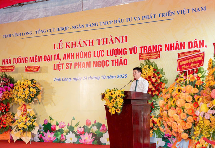 Đồng chí Lại Tiến Quân - Phó Tổng Giám đốc BIDV, phát biểu tại buổi lễ. anh-02.jpg