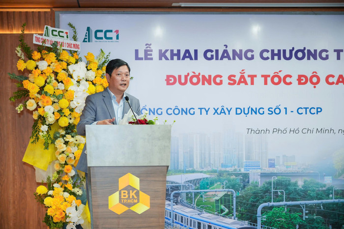 Ông Phan Hữu Duy Quốc, Chủ tịch Hội đồng quản trị CC1 phát biểu tại buổi lễ. z6957244069254-6b34c0cdcf80817d39fe7c7d9ca2c815.jpg