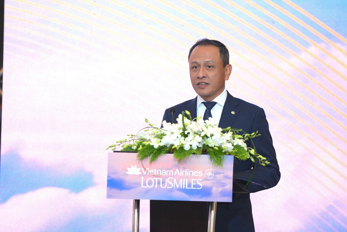 Ông Lê Hồng Hà - Tổng giám đốc Vietnam Airlines phát biểu khai mạc Diễn đàn “Hợp tác và gắn kết khách hàng thân thiết 2025” (Vietnam Airlines Loyalty Engagement Forum - VNA LEF 2025). vna1.jpg