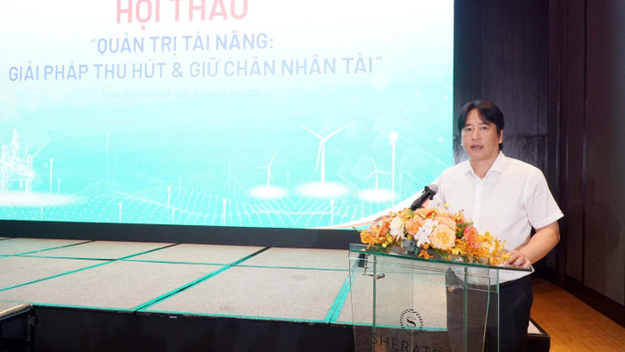 Ông Bùi Quốc Sơn – Trưởng Ban Quản trị nguồn nhân lực Petrovietnam: Hội thảo được tổ chức nhằm thống nhất tư duy và cách tiếp cận về quản trị nhân tài trong toàn Tập đoàn; làm rõ các định hướng, khung giải pháp và lộ trình hành động.