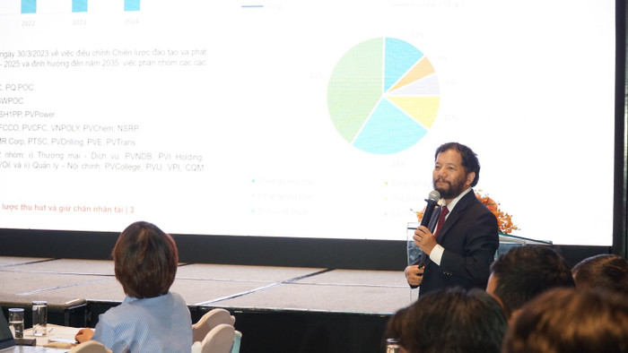 Ông Châu Khiếu Minh, Viện Dầu khí Việt Nam trình bày tham luận.