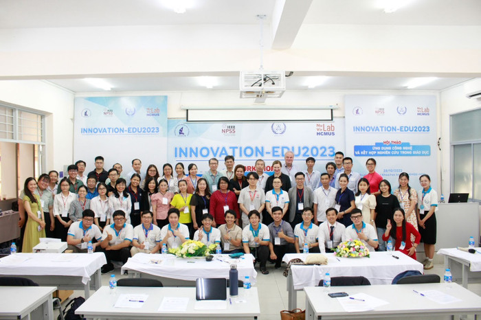 Trường Đại học Khoa học Tự nhiên - Đại học Quốc gia Thành phố Hồ Chí Minh tổ chức Hội thảo quốc tế về ứng dụng công nghệ và kết hợp nghiên cứu trong giáo dục. Ảnh: NTCC. dh-khtn-hcm.jpg