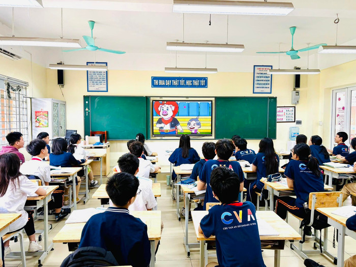 Học sinh Trường Trung học cơ sở Chu Văn An (phường Việt Hưng, Hà Nội). Ảnh website nhà trường.