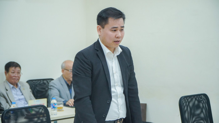 Thạc sĩ Ngô Quý Bằng – Chủ tịch Hội đồng quản trị Công ty Cổ phần Việt Nam Shinkyosei Phát biểu đại diện cho các doanh nghiệp tham gia khoá đào tạo. Ảnh: NTCC. dsc02144.jpg