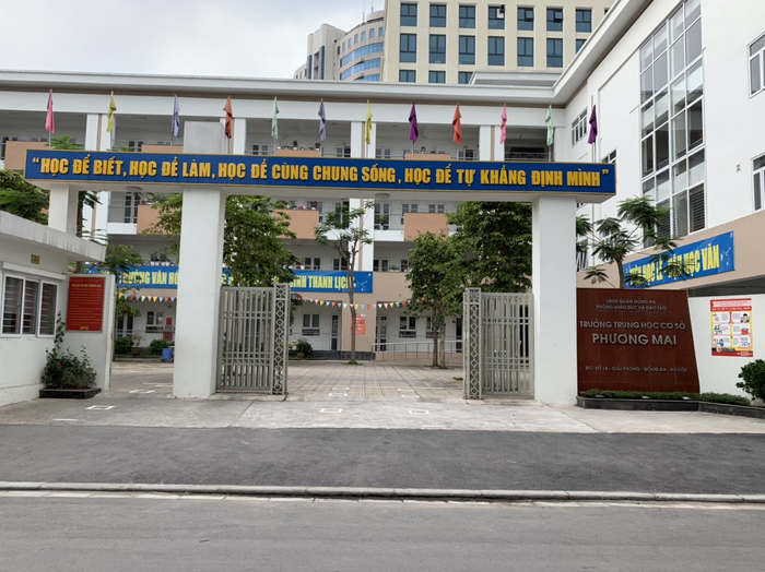Trường Trung học cơ sở Phương Mai (phường Kim Liên, thành phố Hà Nội). Ảnh: Website nhà trường