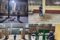 Hình ảnh cô Lan quét dọn và thu gom rác mỗi ngày.