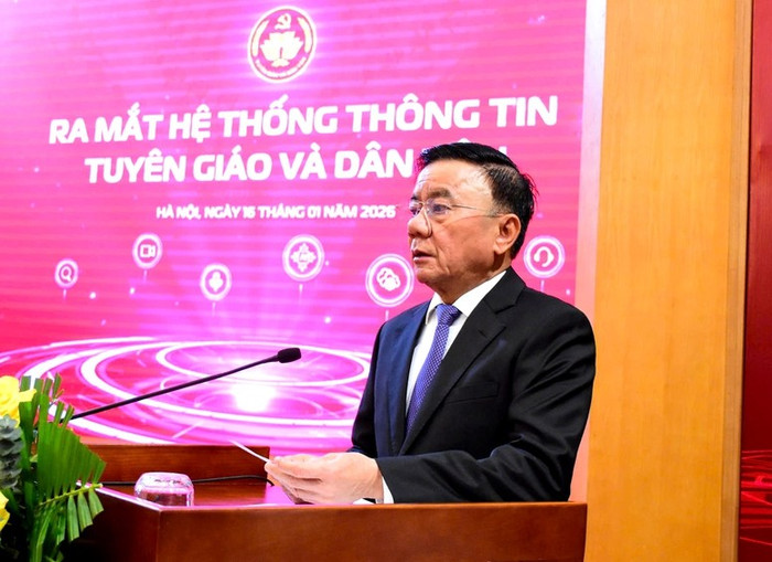 Thường trực Ban Bí thư Trần Cẩm Tú phát biểu chỉ đạo tại Lễ ra mắt ứng dụng Tuyên giáo và Dân vận Trung ương. Ảnh: VGP/Toàn Thắng