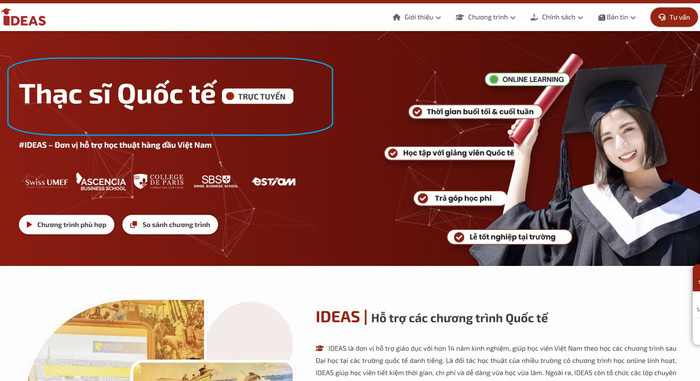 Viện IDEAS giới thiệu thạc sĩ quốc tế trực tuyến trong khi chuyên gia cho rằng đó là chương trình đào tạo từ xa. vien-ideas.jpg