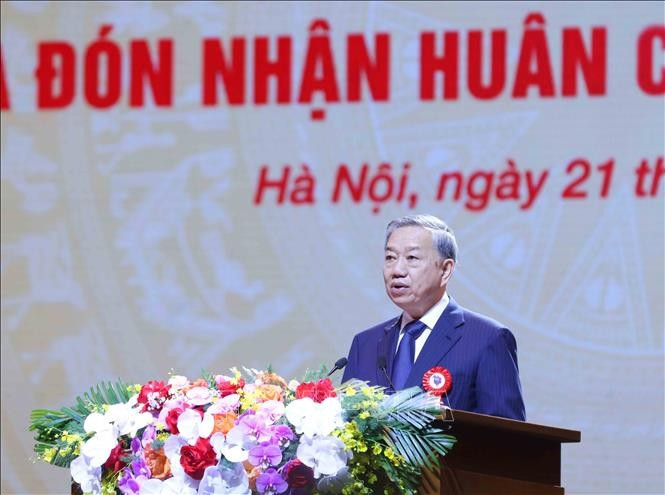 Tổng Bí thư Tô Lâm phát biểu tại Lễ kỷ niệm. Ảnh: Phương Hoa/TTXVN tbt-210625-1.jpg