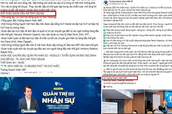 Thông tin quảng bá về "Trường Doanh nhân HBR". Ảnh chụp màn hình. truong-doanh-nhan-hbr.jpg