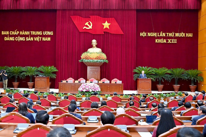Phiên bế mạc Hội nghị lần thứ 12 Ban Chấp hành Trung ương Đảng khóa XIII. Ảnh: Đăng Khoa a3-bnd-4837.jpg