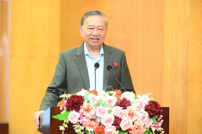 Tổng Bí thư Tô Lâm phát biểu tại Hội nghị xúc cử tri thành phố Hà Nội. Ảnh Đăng Khoa