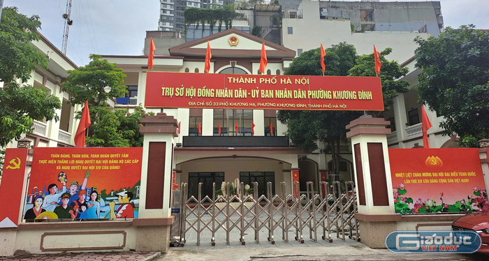 Trụ sở Hội đồng nhân dân - Ủy ban nhân dân Phường Khương Đình. Ảnh: KH. gdvn-phuong-khuong-dinh.jpg