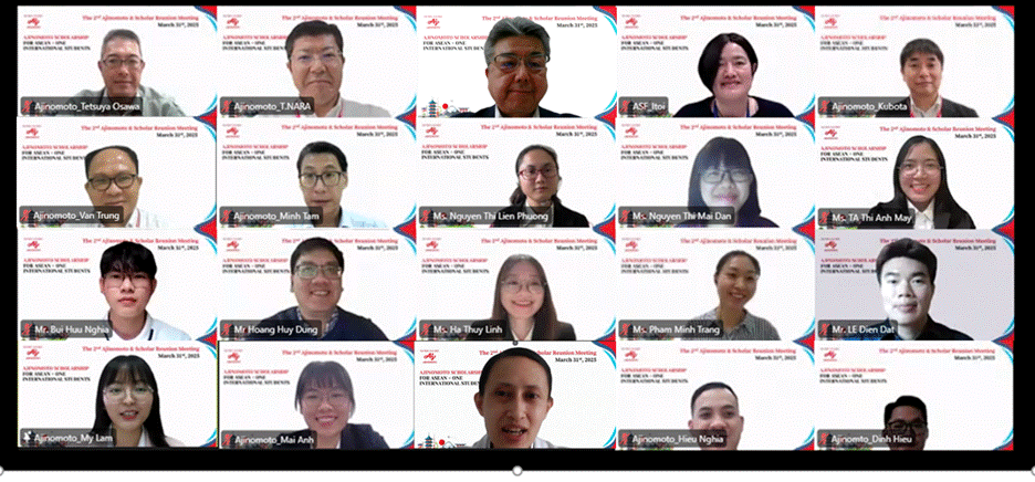Buổi gặp gỡ kết nối lần 2 dành cho các sinh viên Việt Nam nhận được “Học bổng Ajinomoto ASEAN+ONE&quot; được tổ chức trực tuyến.